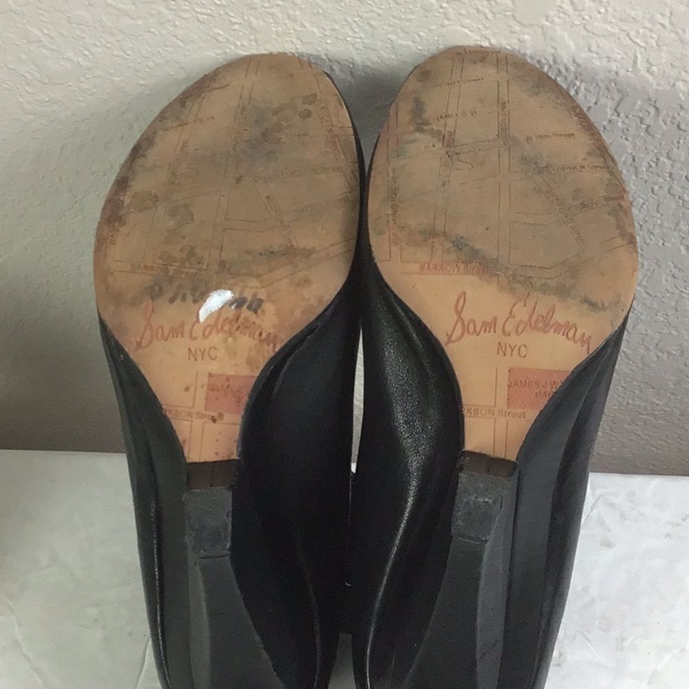 Sam Edelman NYC Black Leather Krosby Peep Toe Bootie - Picture 9 of 10